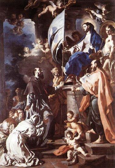 Francesco Solimena St Bonaventura Receiving the Banner of St Sepulchre from the Madonna Norge oil painting art